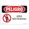 Signmission Safety Sign, OSHA Danger, 3.5" Height, 5" Width, Restricted Area Spanish OS-DS-D-35-LS-1546 - alternate 1